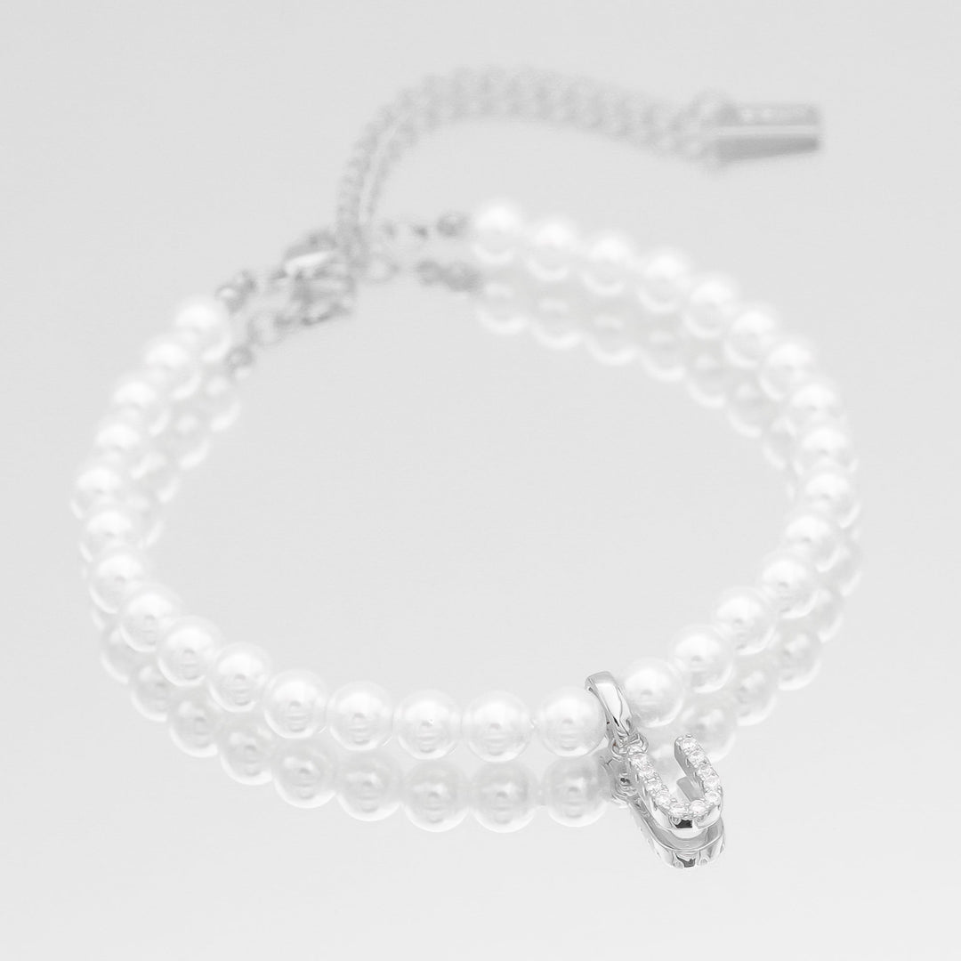 ICY Pearl Initial Bracelet