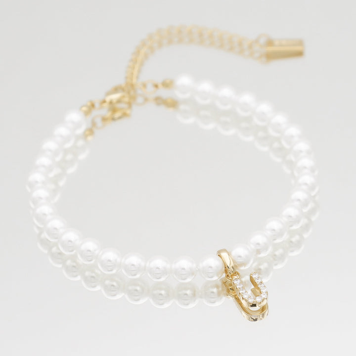 ICY Pearl Initial Bracelet