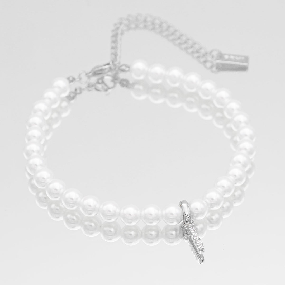 ICY Pearl Initial Bracelet