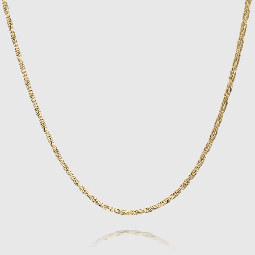 Flat Rope Link Chain | Gold