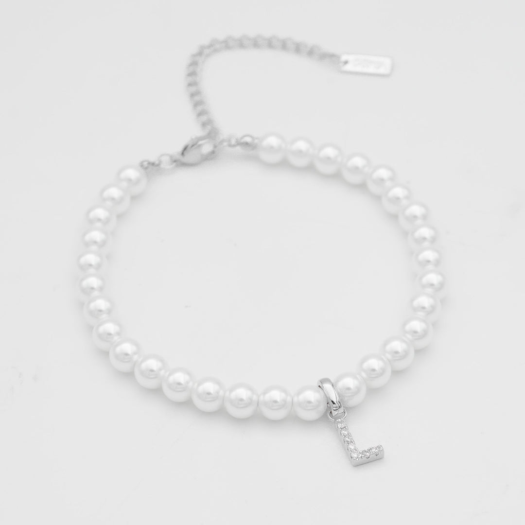 ICY Pearl Initial Bracelet