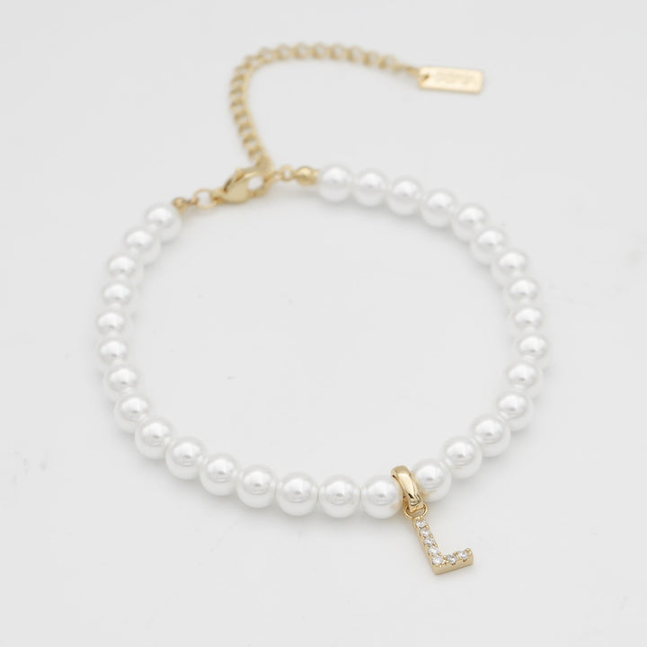 ICY Pearl Initial Bracelet