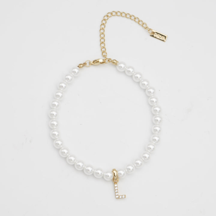 ICY Pearl Initial Bracelet