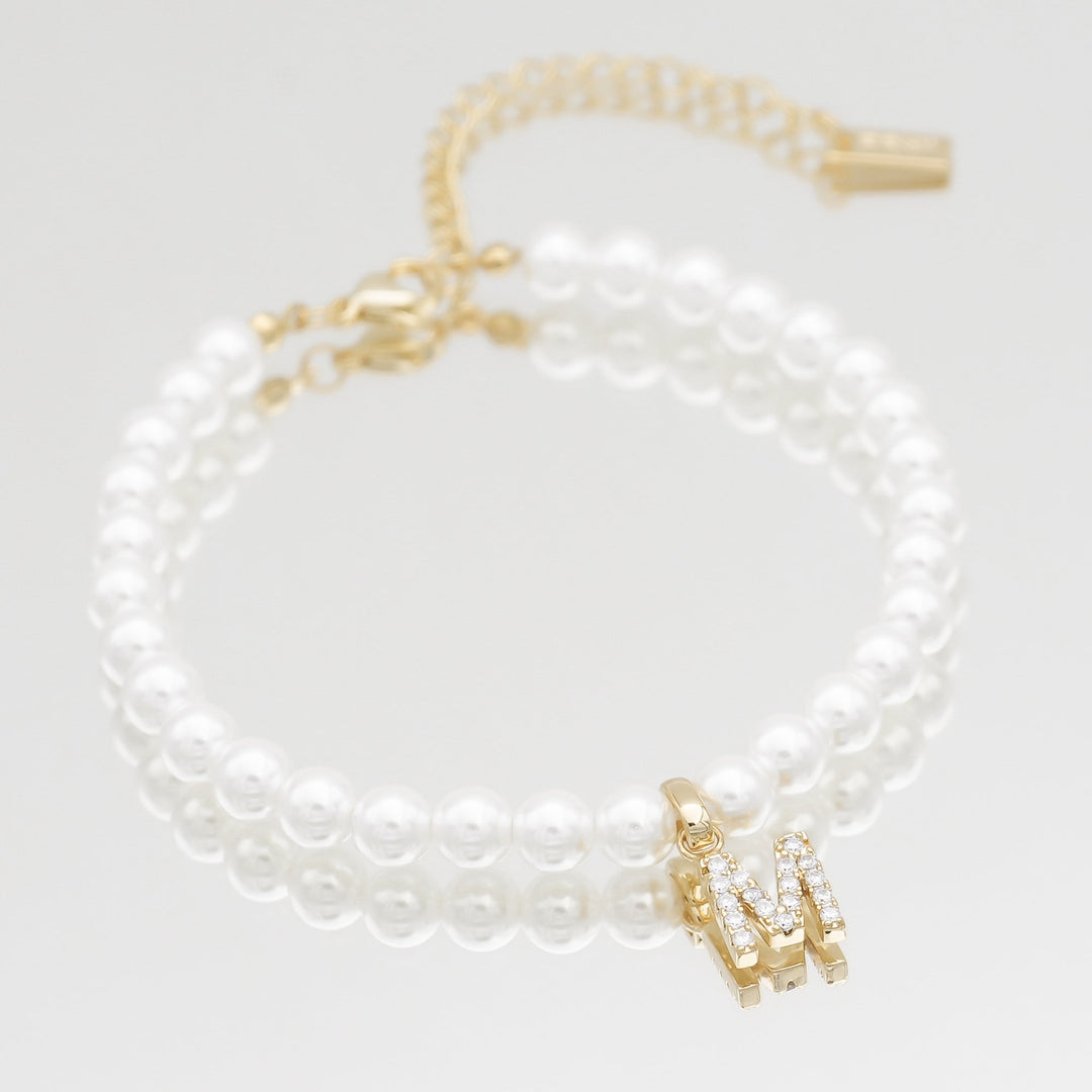 ICY Pearl Initial Bracelet