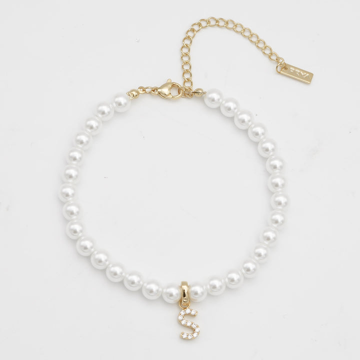 ICY Pearl Initial Bracelet