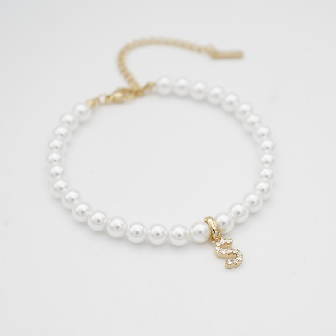 ICY Pearl Initial Bracelet