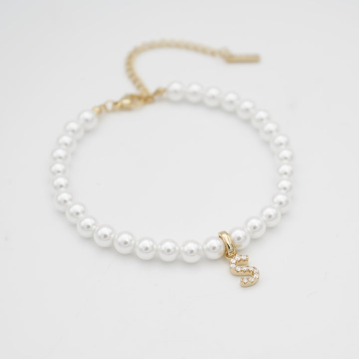 ICY Pearl Initial Bracelet