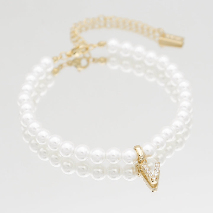 ICY Pearl Initial Bracelet