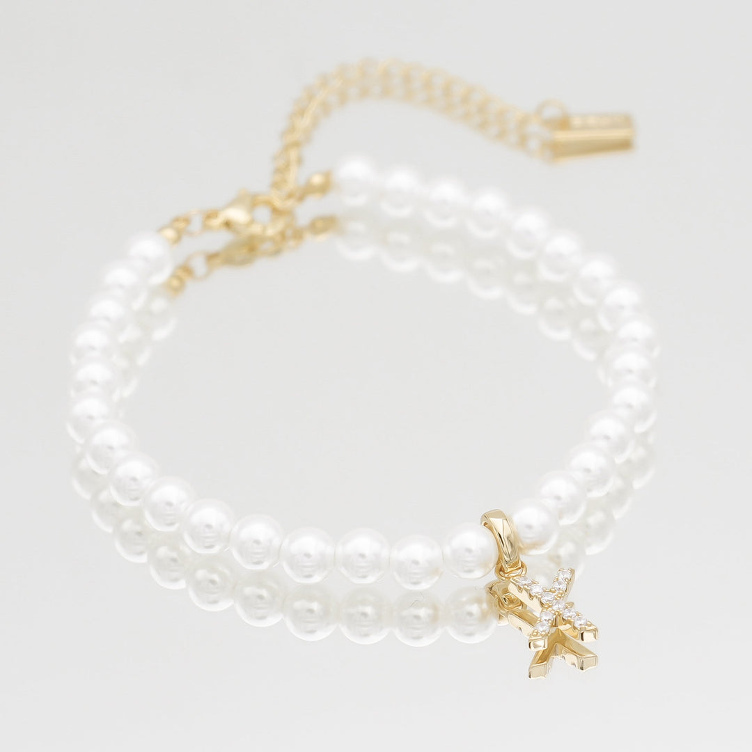 ICY Pearl Initial Bracelet