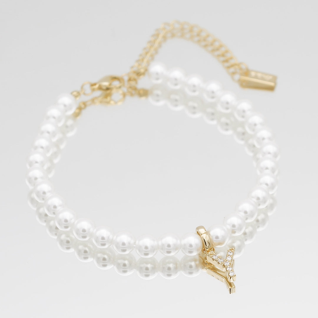 ICY Pearl Initial Bracelet