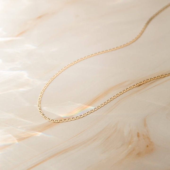 Dainty Mariner Chain Necklace - 14k Solid Gold