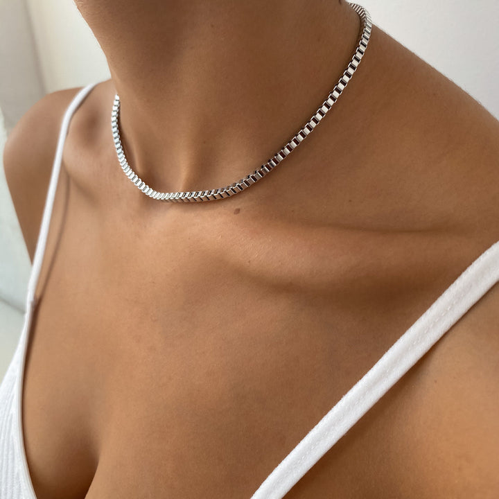 Box Chain Necklace | Silver