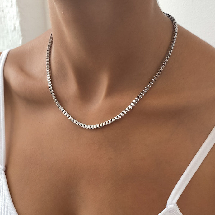 Box Chain Necklace | Silver