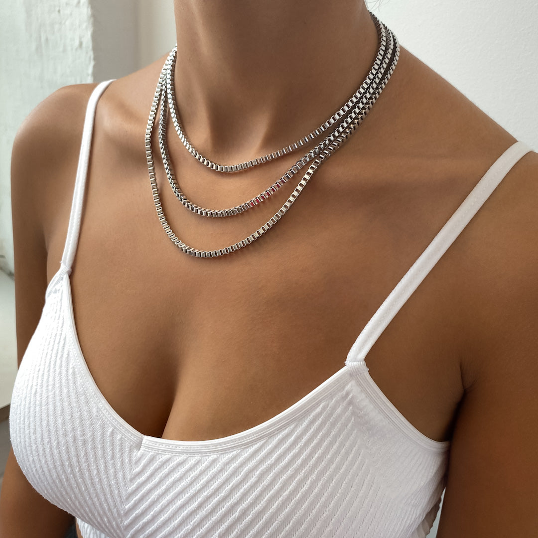 Box Chain Necklace | Silver