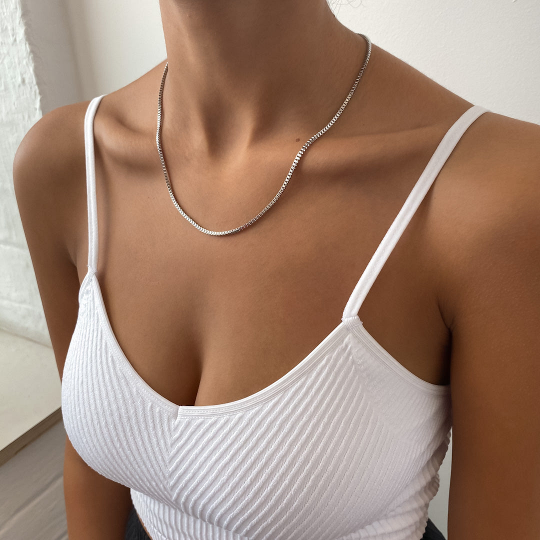 Box Chain Necklace | Silver