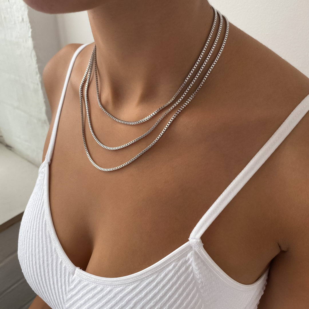 Box Chain Necklace | Silver