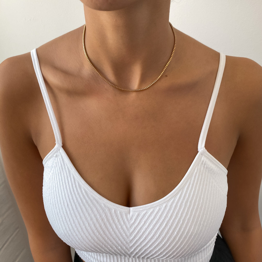 Box Chain Necklace | Gold