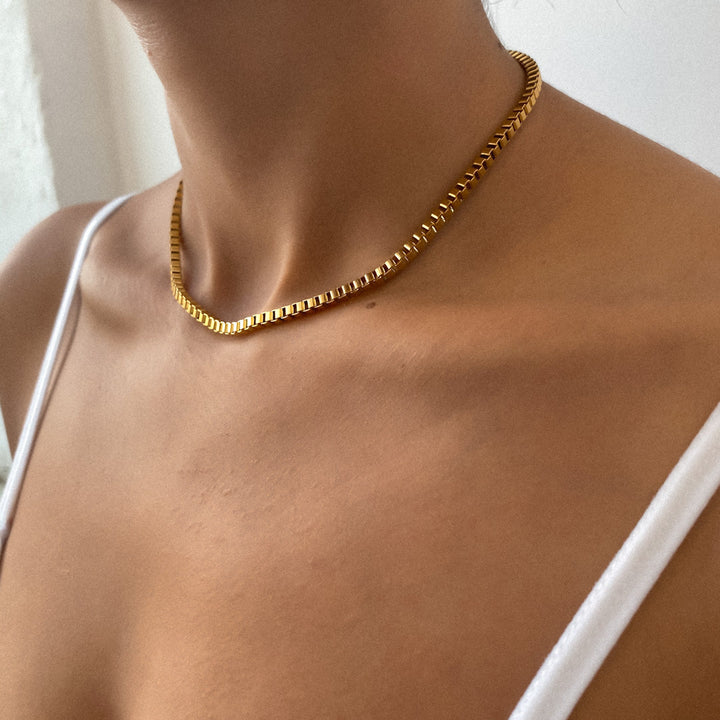 Box Chain Necklace | Gold