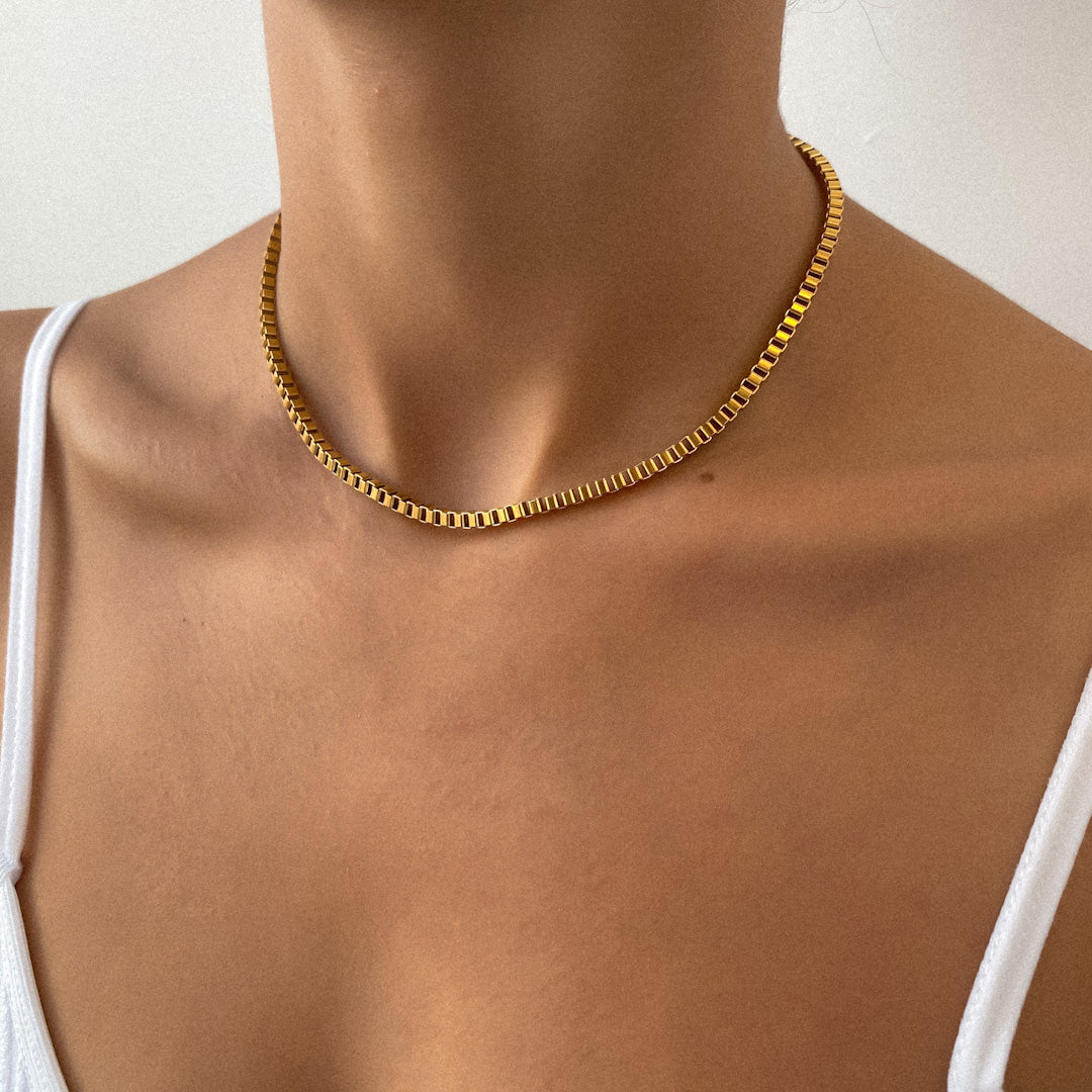 Box Chain Necklace | Gold