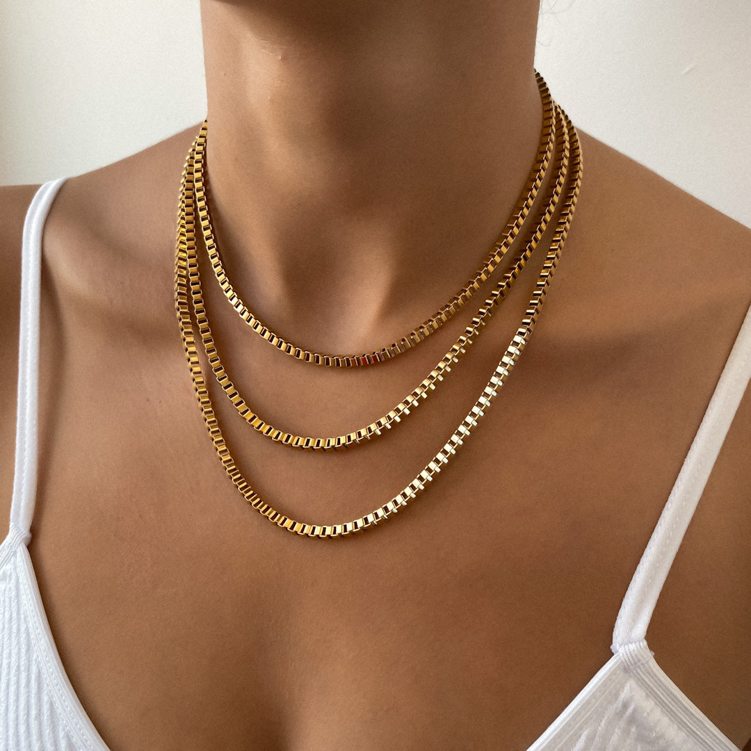 Box Chain Necklace | Gold