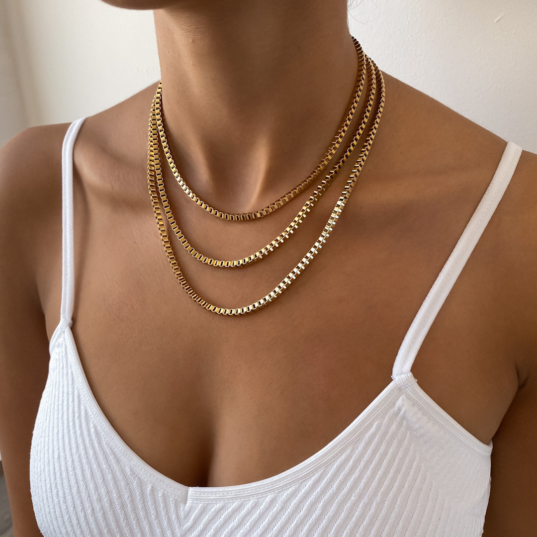 Box Chain Necklace | Gold