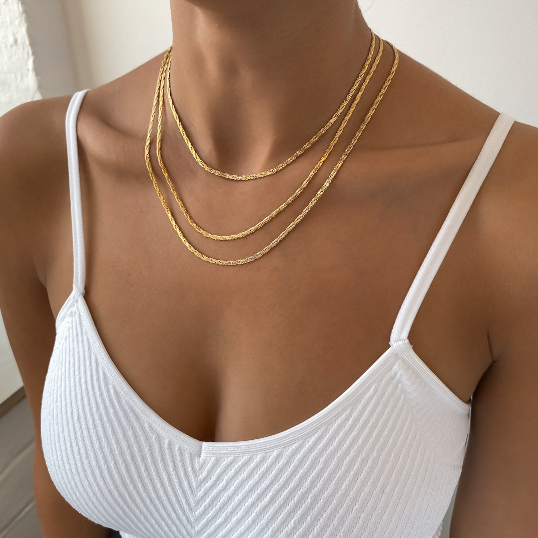 Flat Rope Link Chain | Gold