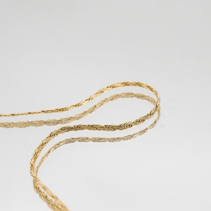 Flat Rope Link Chain | Gold