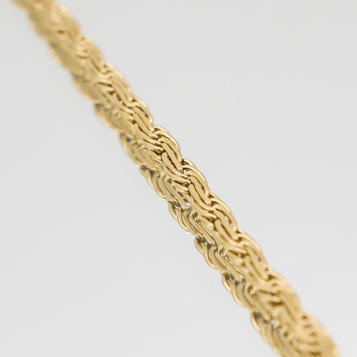 Flat Rope Link Chain | Gold