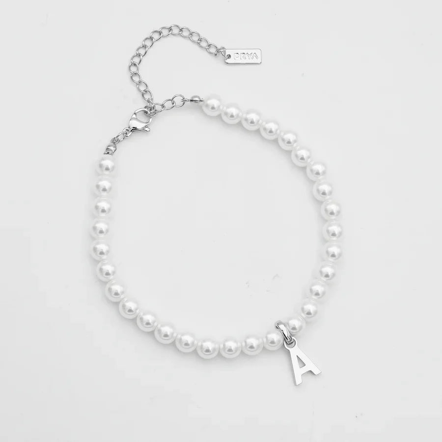 Classic Pearl Initial Anklet