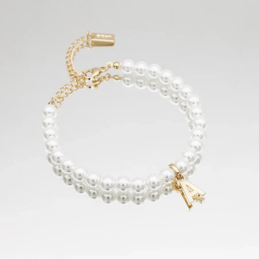 Classic Pearl Initial Anklet