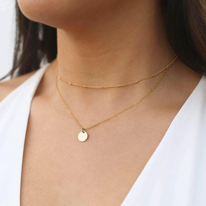 Satellite & Coin Necklace Set