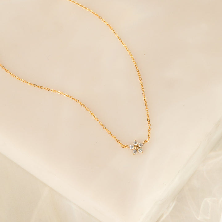 Dainty Flower CZ Necklace