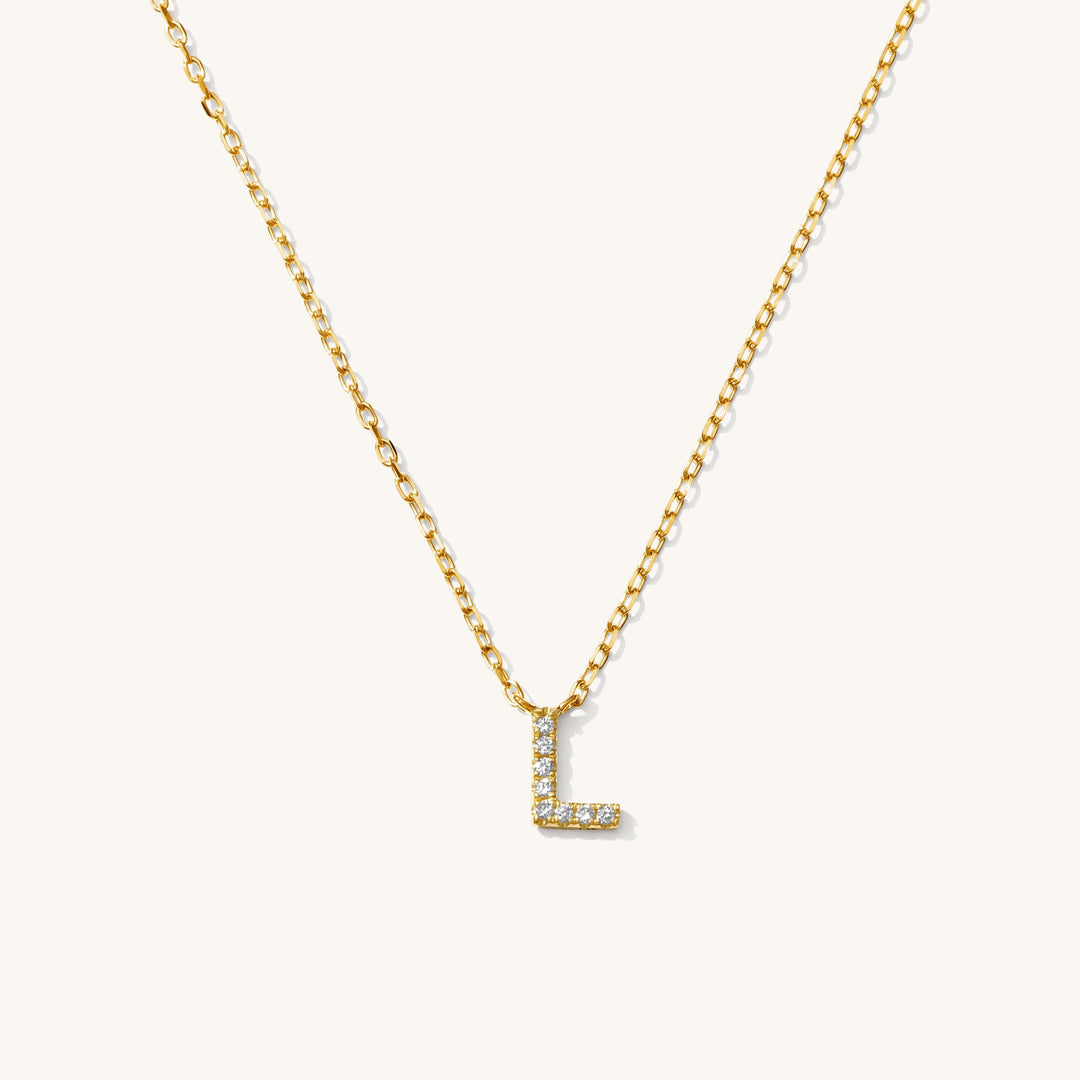 Pavé Diamond Initial Necklace