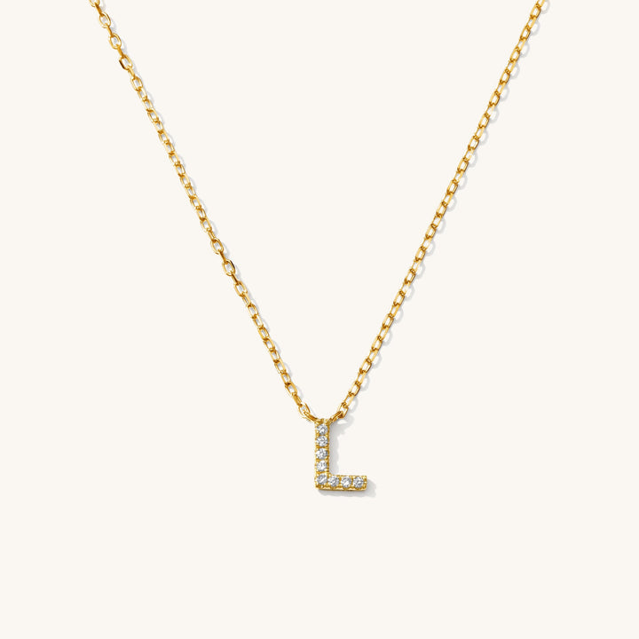 Pavé Diamond Initial Necklace