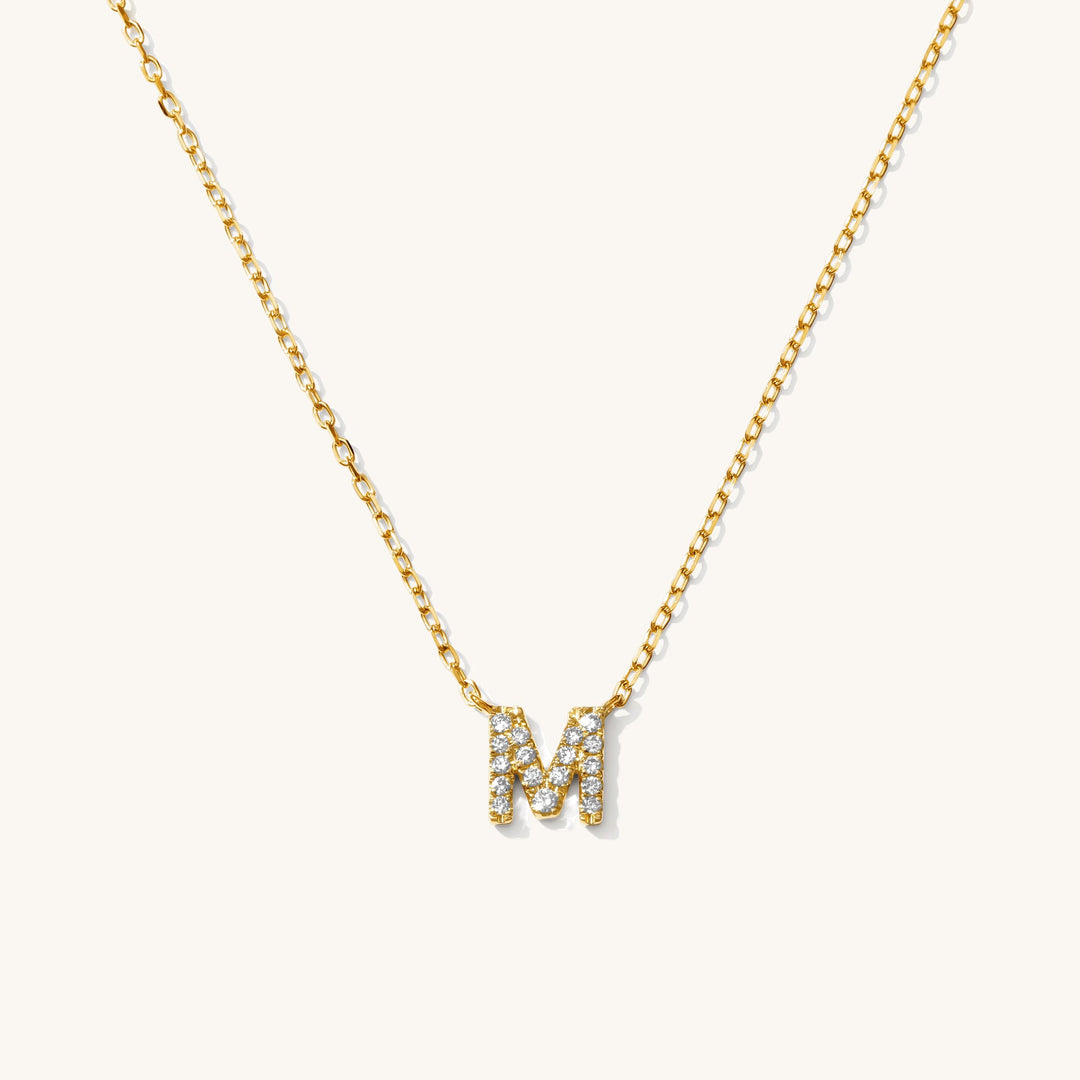 Pavé Diamond Initial Necklace