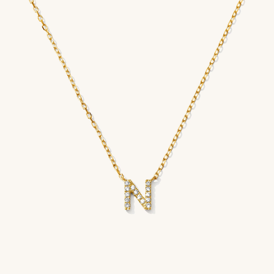 Pavé Diamond Initial Necklace