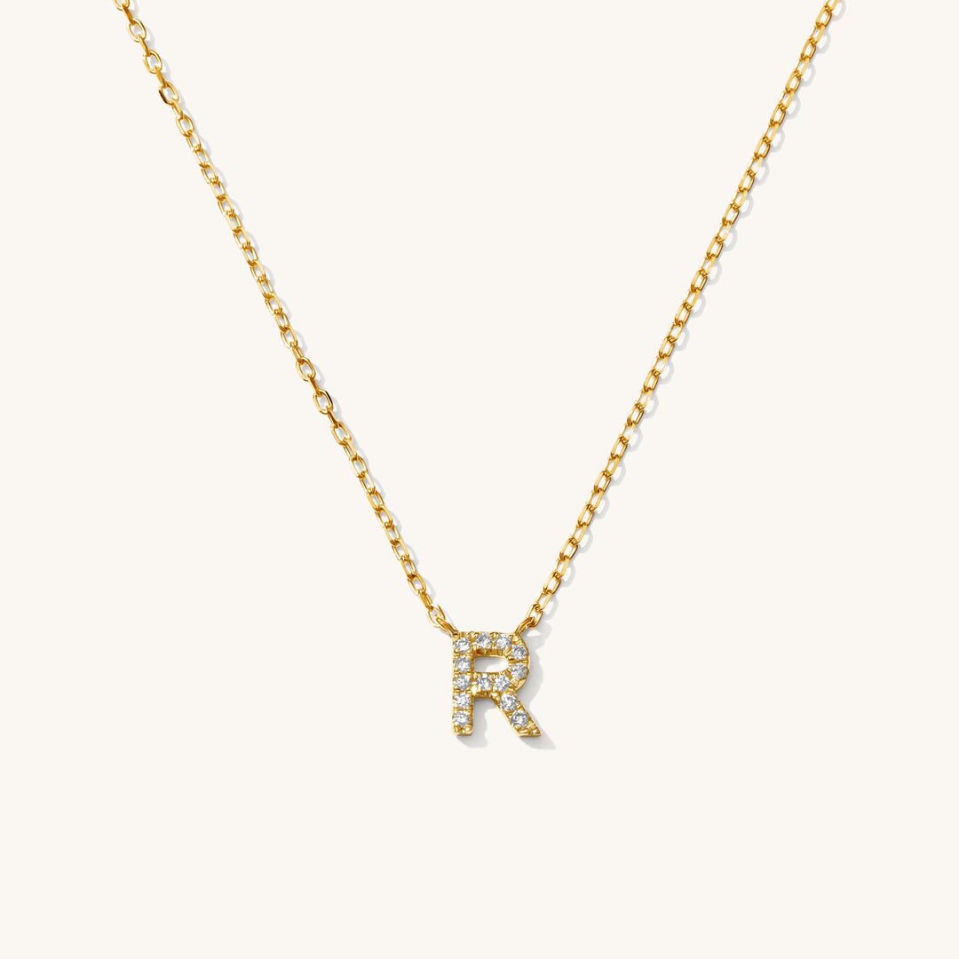 Pavé Diamond Initial Necklace