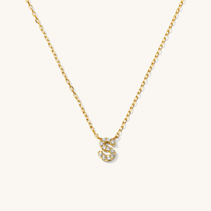 Pavé Diamond Initial Necklace