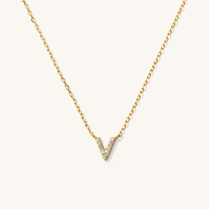 Pavé Diamond Initial Necklace