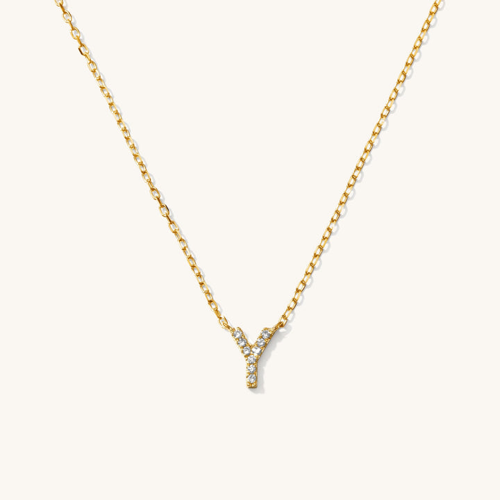 Pavé Diamond Initial Necklace