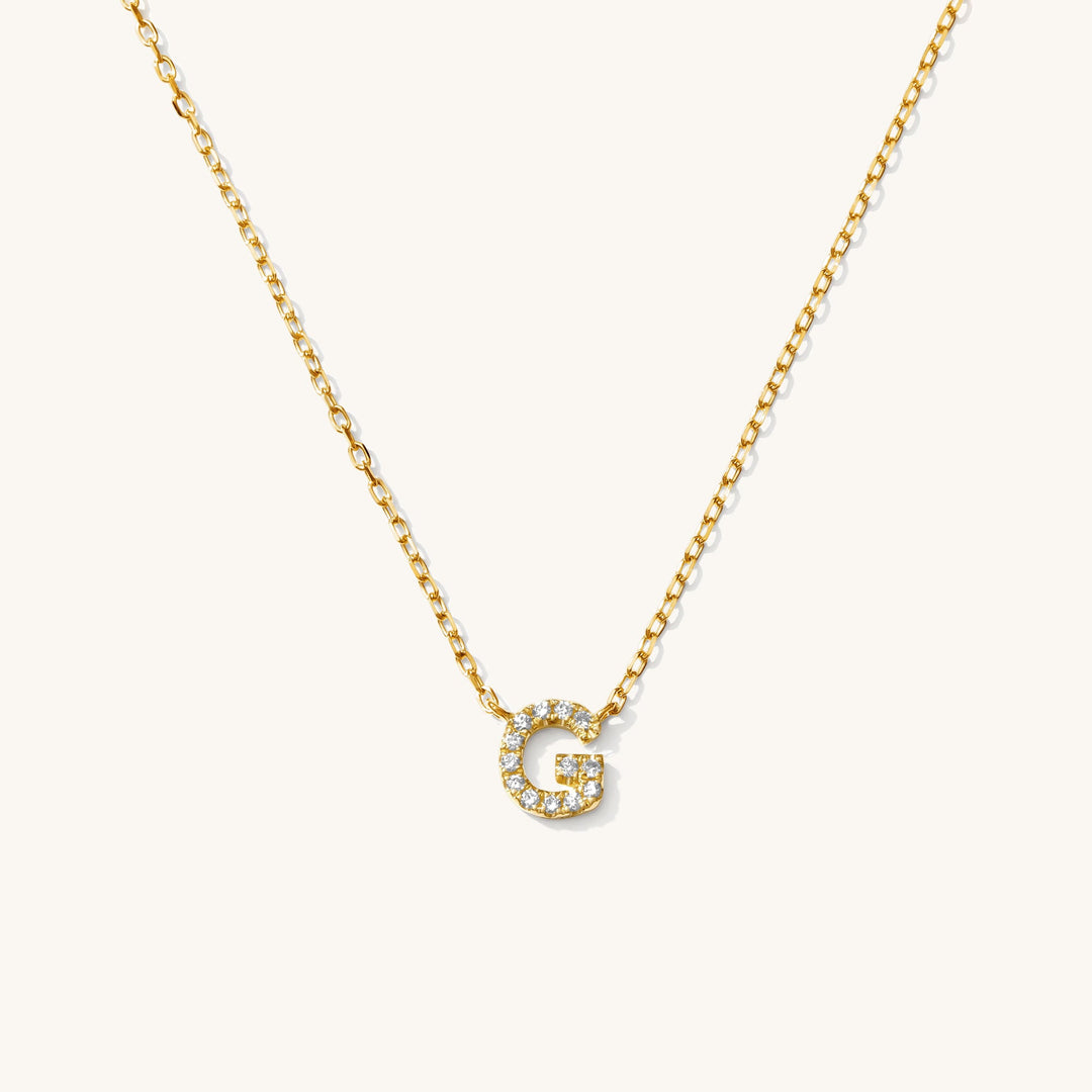 Pavé Diamond Initial Necklace